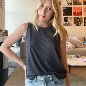 TopShop Gray Sleeveless T-Shirt